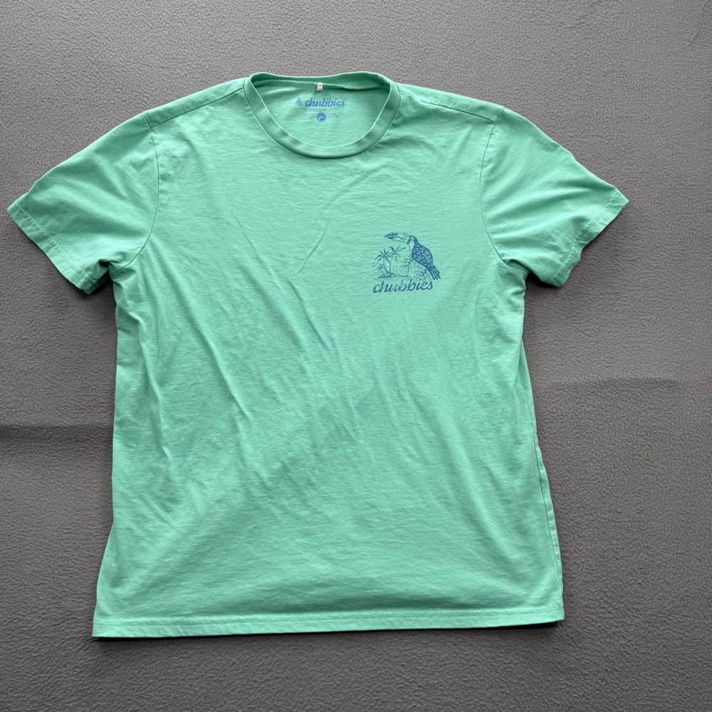 Chubbies Shirt Mens Medium Green Toucan Sky's Out Thighs Out Graphic Tee Tagless